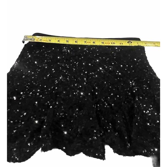 Sexy Black Sequin Covered Shorts Small Lined Hotpants Datenight Glam Hollywood - Picture 8 of 12